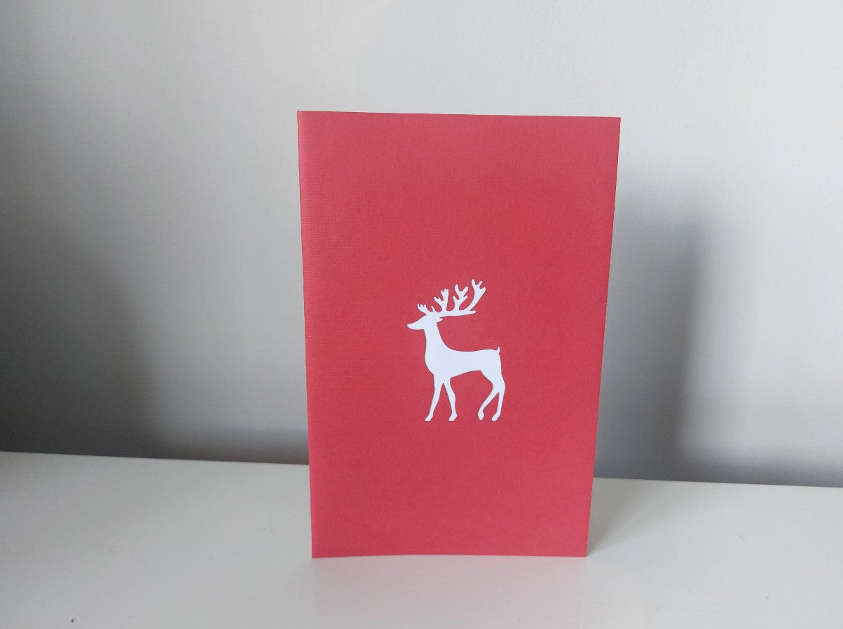Paper Bear Pop-Up Card - Dasher Reindeer
