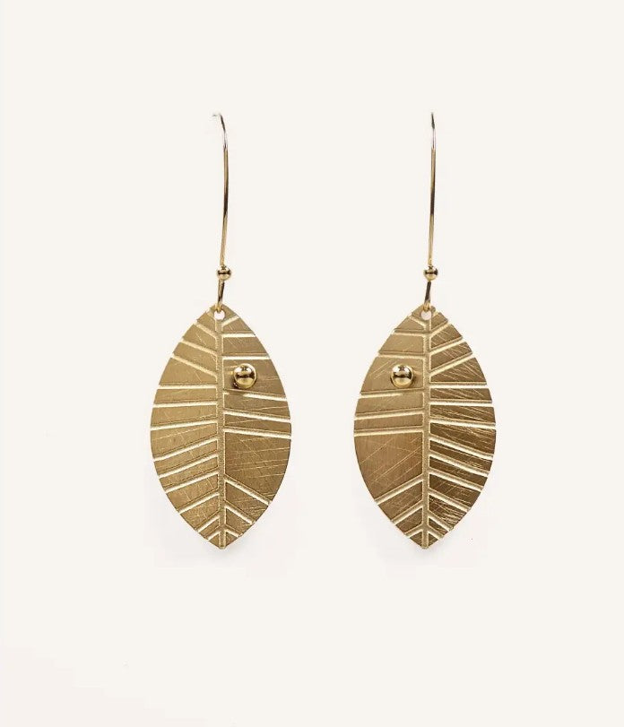 Gold Leaf Drop Earrings
