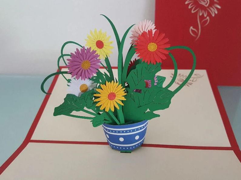 Pop Up Card - Gerbera Daisies