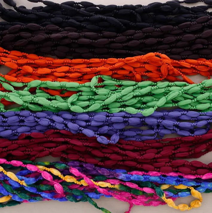 Multifold Wool Ball Long Necklace