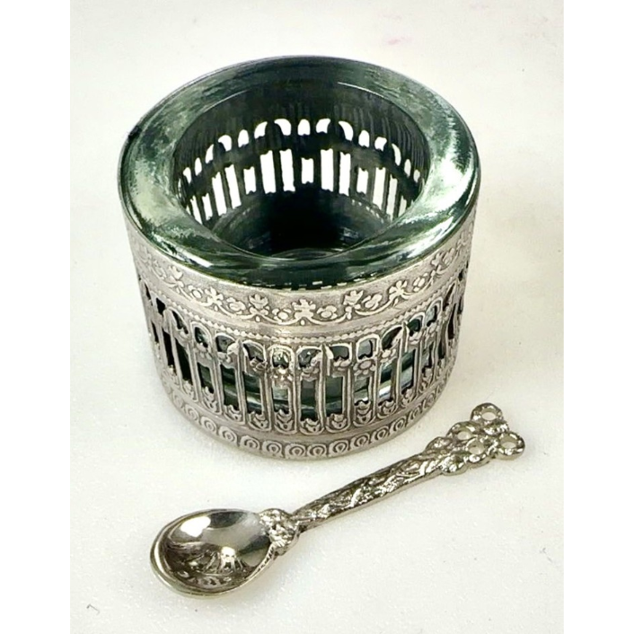 Salt Bowl Glass with Spoon