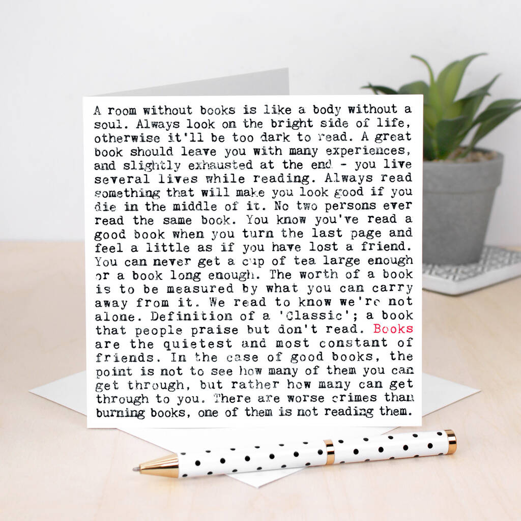 Greeting Card - Book Lover Quotes