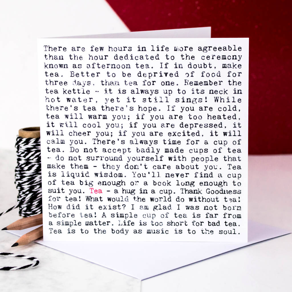 Greeting Card - Tea Lover Quotes
