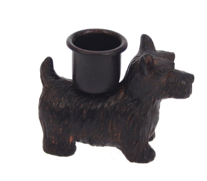 Black Terrier Candlestick Holder