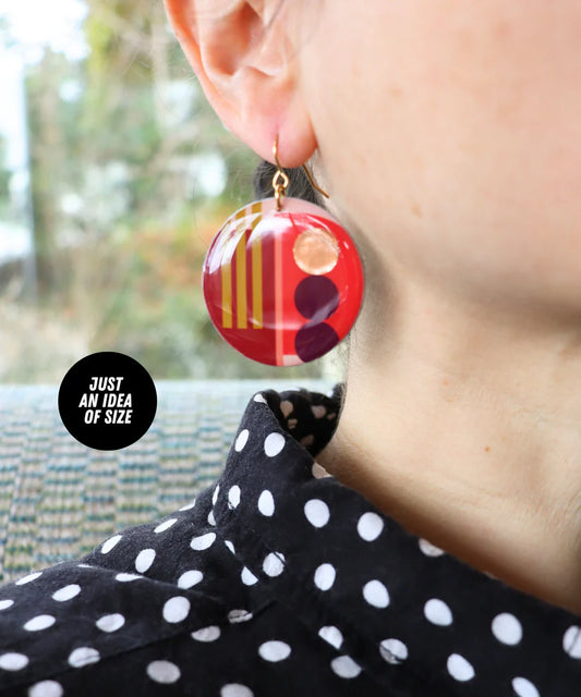 Dana - Abstraction on Discs  - Irish made recycled earrings