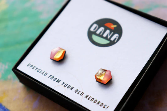 Dana - Nugget Stud Earring - Salmon and Copper