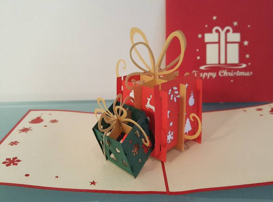 Paper Bear Pop-Up Card - Christmas Presents
