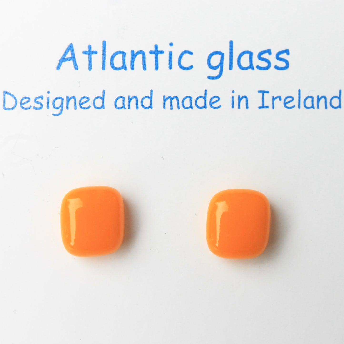 Atlantic Glass - Tangerine Fused Glass Stud Earrings
