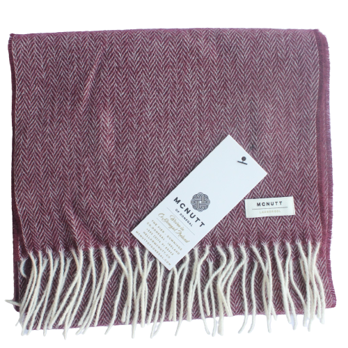 McNutt - Mulberry Herringbone Lambs Wool Scarf