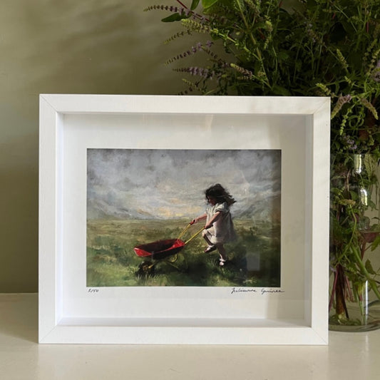Girl with a Red Wheelbarrow, Framed Giclée Print - Julianne Guinee