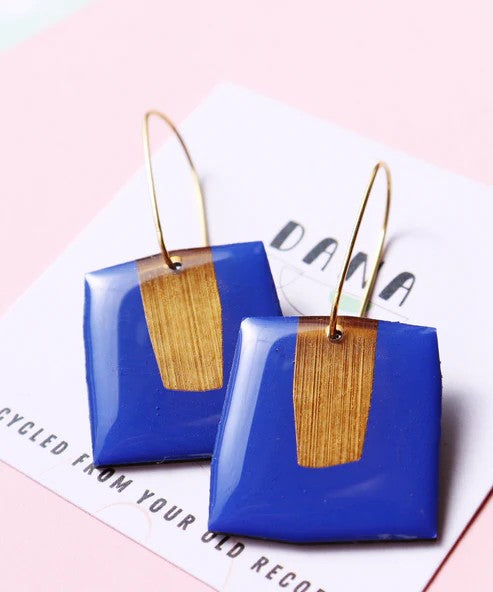 Dana - PATSY no.2 Earrings in Royal Blue and Gold