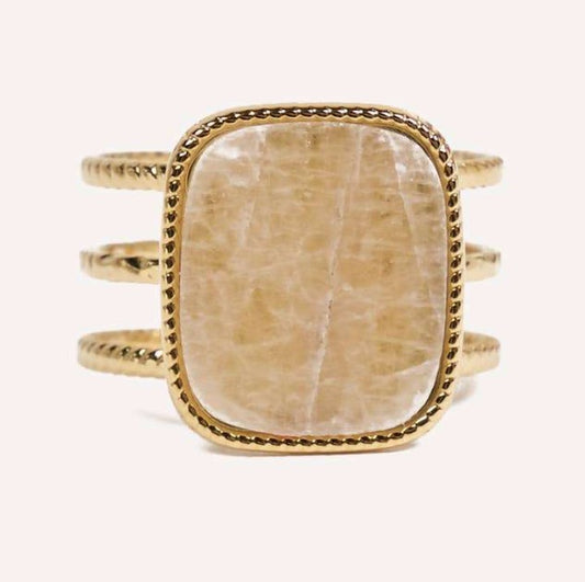 Cucocuca - Adjustable Stainless Natural Stone Ring