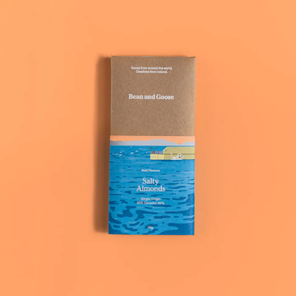 Salty Almonds Milk Chocolate Bar -  Bean and Goose