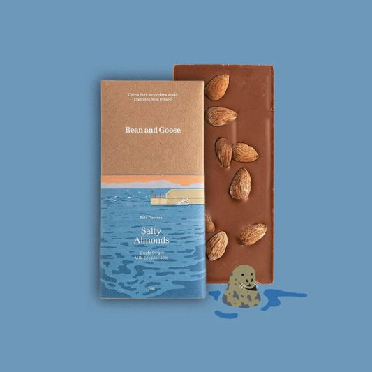 Salty Almonds Milk Chocolate Bar - Bean and Goose