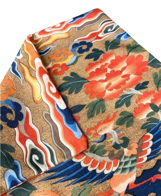 Pillow Cover – Peony & Clouds | Chinese Phoenix Rank Badge