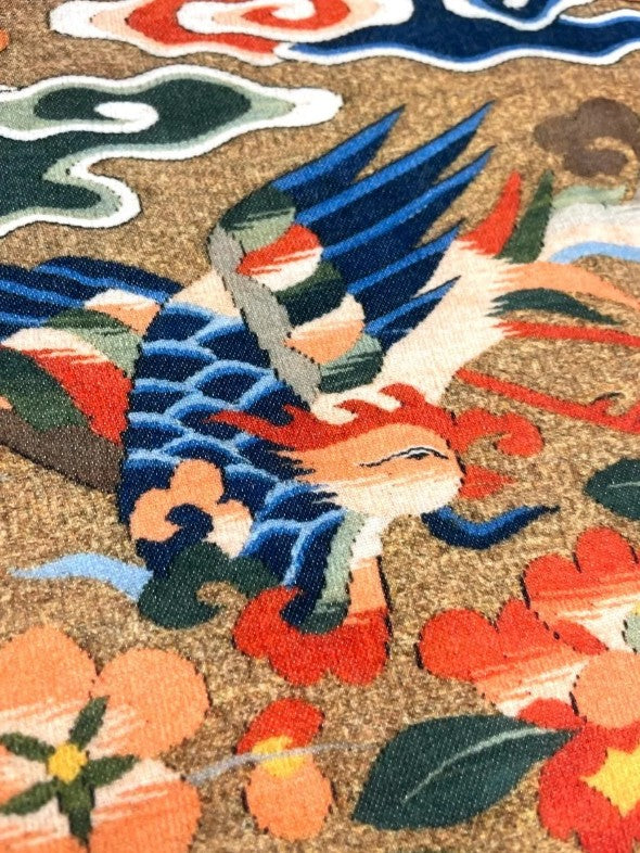 Pillow Cover – Peony & Clouds | Chinese Phoenix Rank Badge