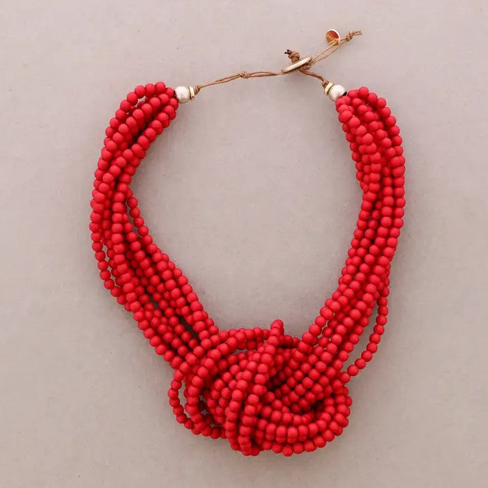 Resin Beaded Knot Necklace