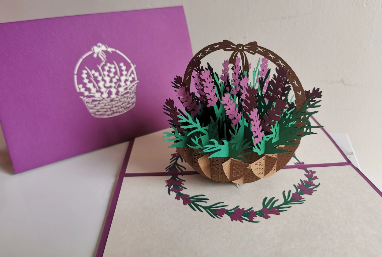 Pop Up Card - Lavender basket