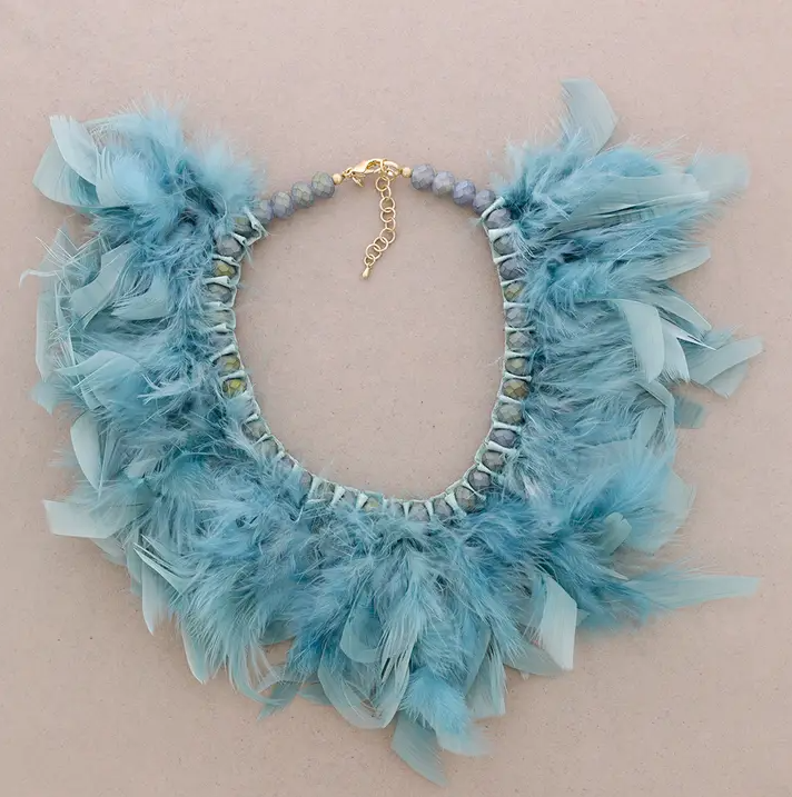 Crystal Feather Necklace