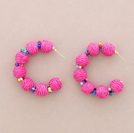 Beaded Hoop Earrings