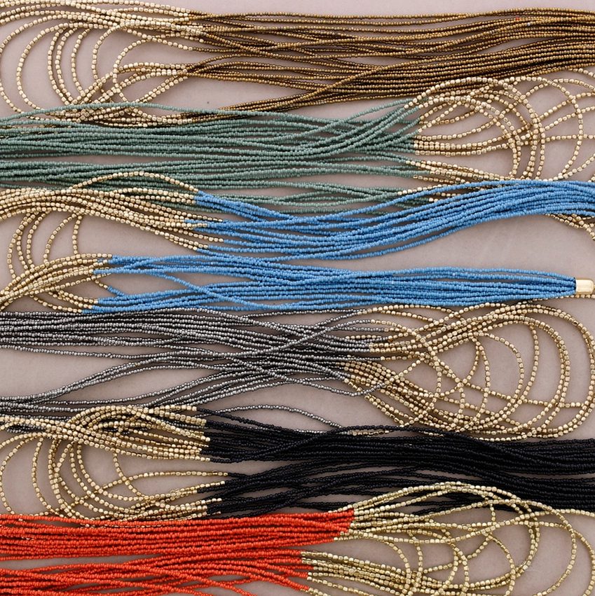 Long Multi-Strand Beaded Necklace
