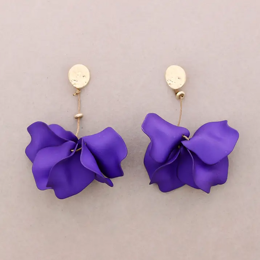 Resin Flower Pendant Earrings