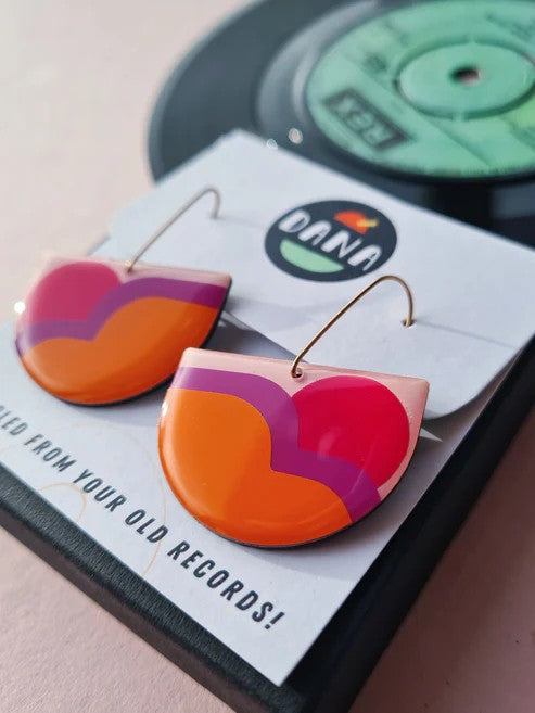 Dana - SUZY Earrings in Orange, Purple and Pink