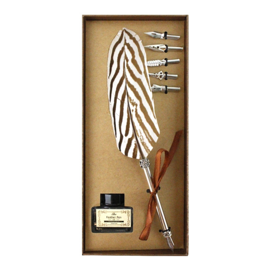 Calligraphy Writing Set in a Dark Gold Box