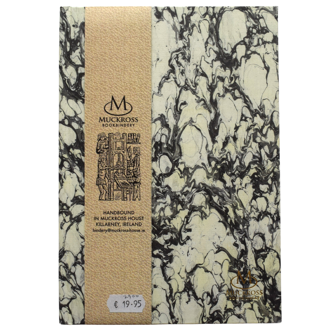 Muckross - Handbound A5 Journal - Black and Cream Marble