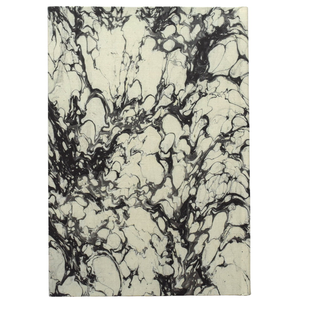 Muckross - Handbound A5 Journal - Black and Cream Marble