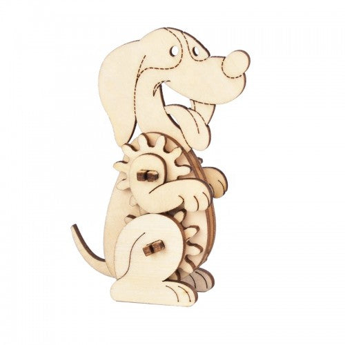 Wooden Dog - Mini Mechanical Gear Puzzle - De Bouwplaats
