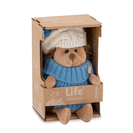 Orange Toys - Soft toy, Prickle the Hedgehog in white/blue hat