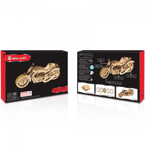 Motorcycle - Wooden Construction Kit - De Bouwplaats
