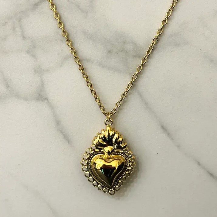 Cassette - Gothic Heart Necklace