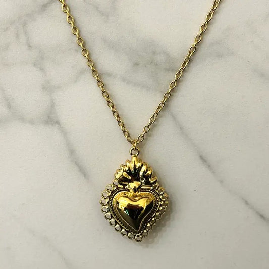 Cassette - Gothic Heart Necklace