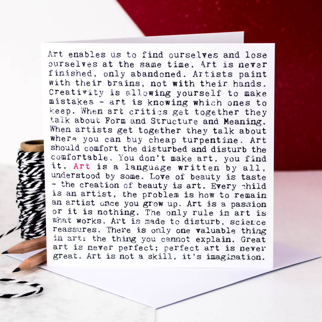 Greeting Card - Art Lover Wise Quotes