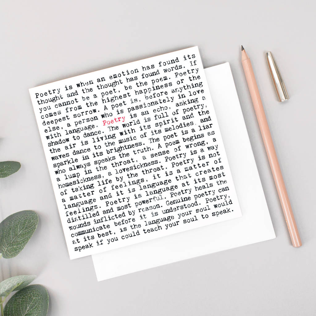 Greeting Card - Poetry Quotes