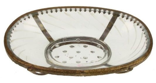 Glass and Metal Soap Dish