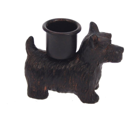 Black Terrier Candlestick Holder